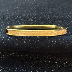 Italian Designer Franco Florence Gold Tone & Snake Skin Bracelet